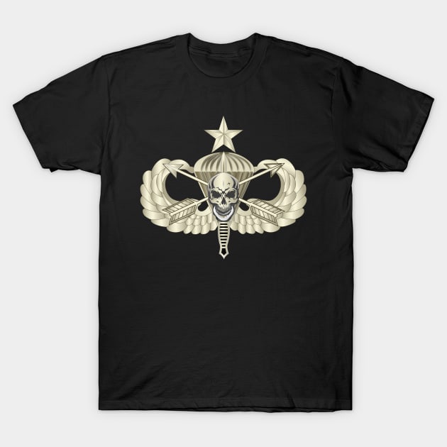 Senior Airborne w Crossed Arrows Dagger Skull T-Shirt by twix123844